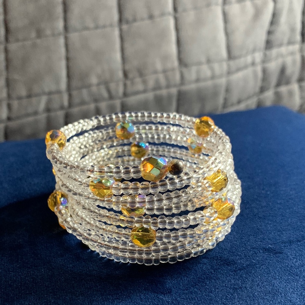 Spiral bracelet 🤍🧡 S
